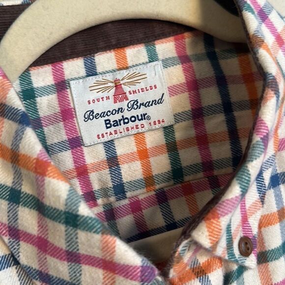 Barbour Beacon Brand Plaid Fleece Shirt M - Picture 8 of 9